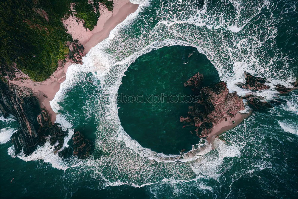 Similar – Cliff in ocean with walkway