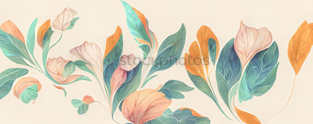 Similar – Tropical jungle leaves on pink background