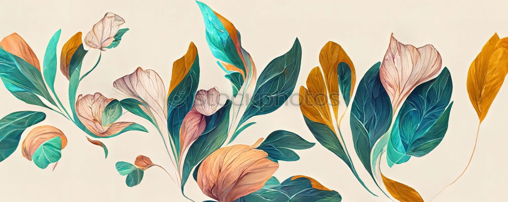 Similar – Tropical jungle leaves on pink background