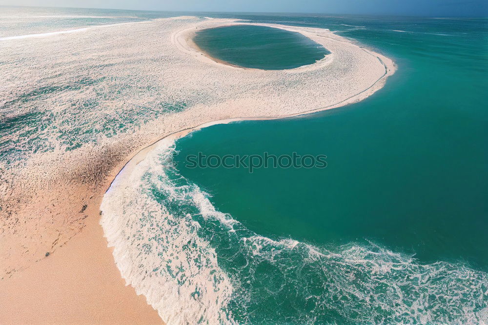 Similar – Scenic aerial view of city on ocean shore