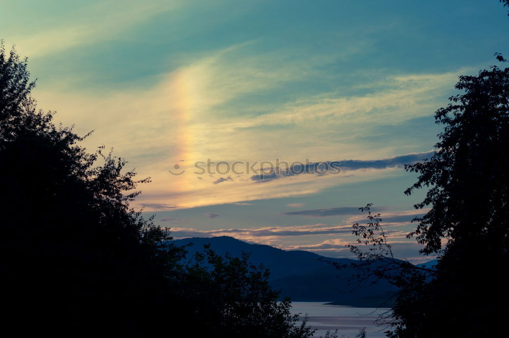 Similar – Image, Stock Photo intense rainbow above forest