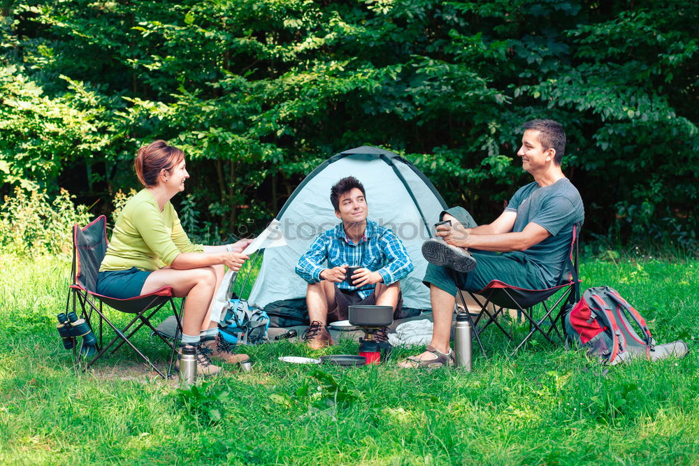 Image, Stock Photo Spending a vacation on camping