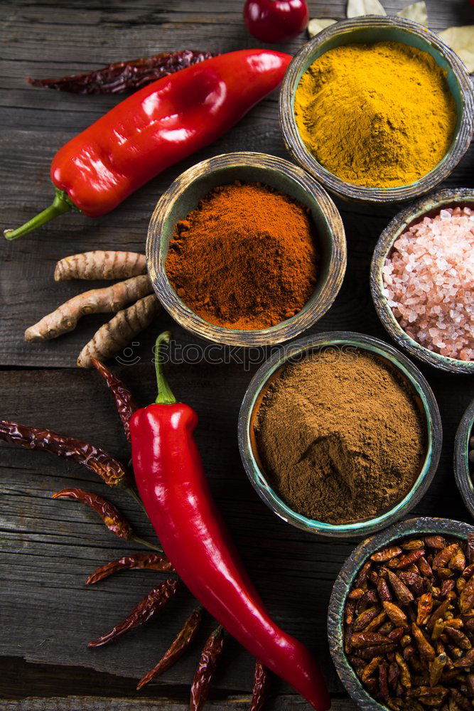 Similar – Image, Stock Photo Set of various spices on table