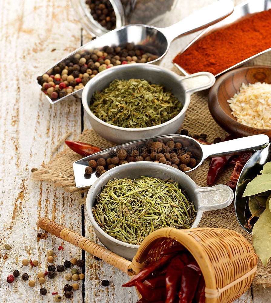 Similar – Image, Stock Photo Spices and oil on table