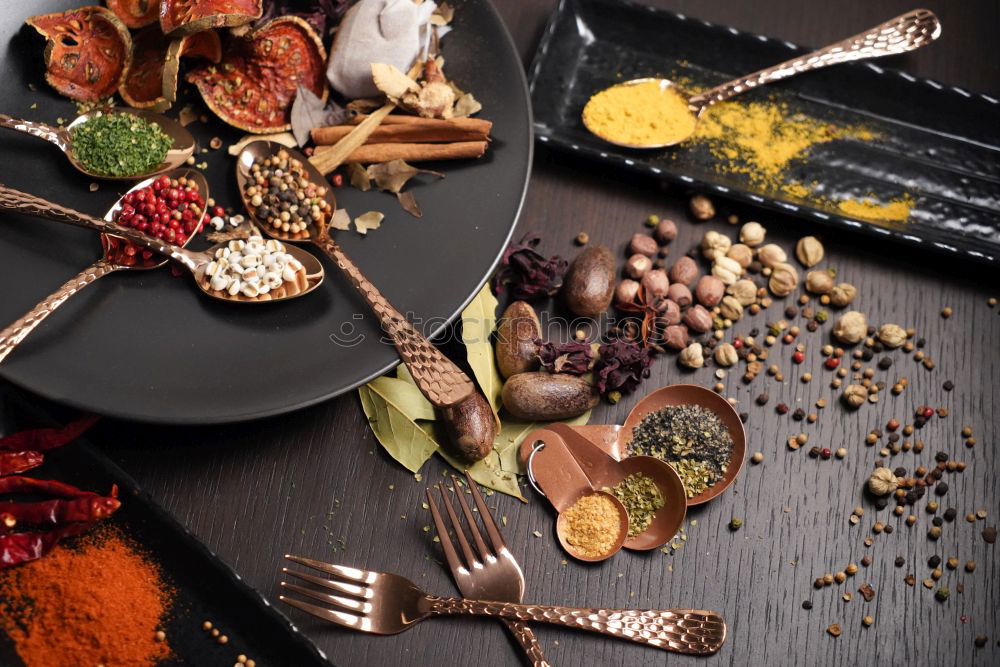 Similar – Image, Stock Photo Healthy ingredients of turmeric milk drink with fresh turmeric roots , spices and honey. Hot winter beverage. Immune boosting remedy , detox and dieting concept