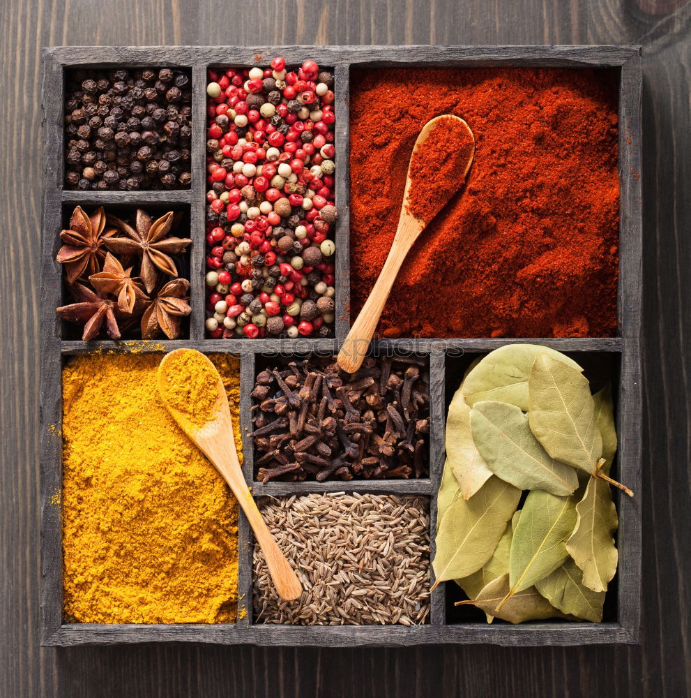 Similar – Set of various spices on table