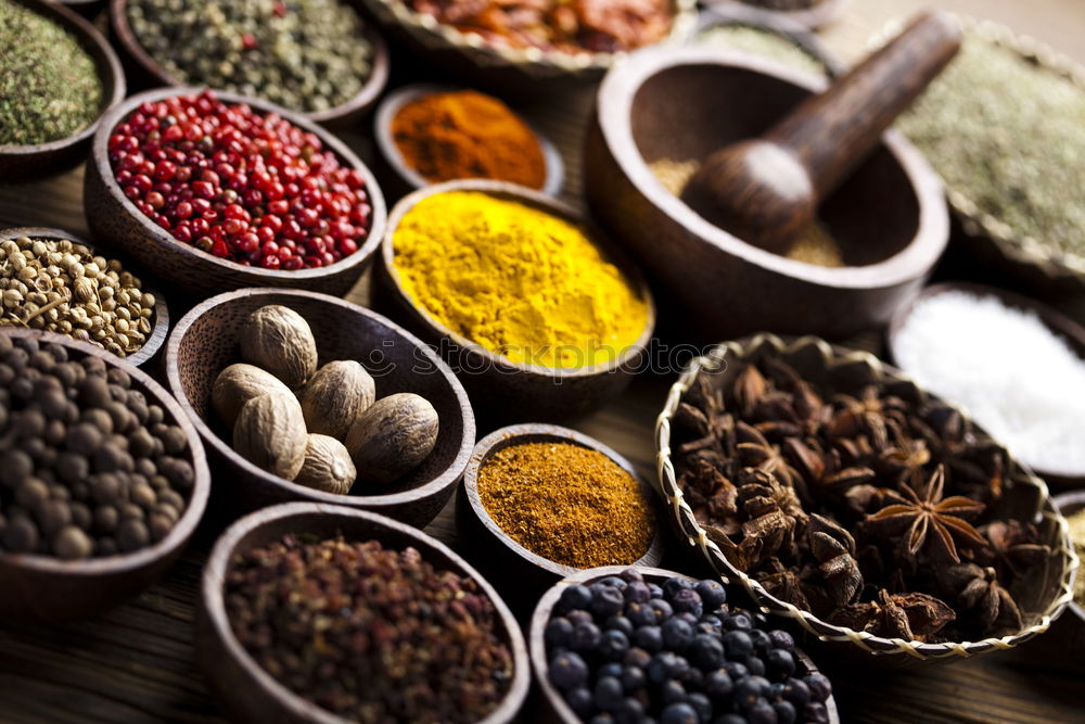 Similar – Set of various spices on table