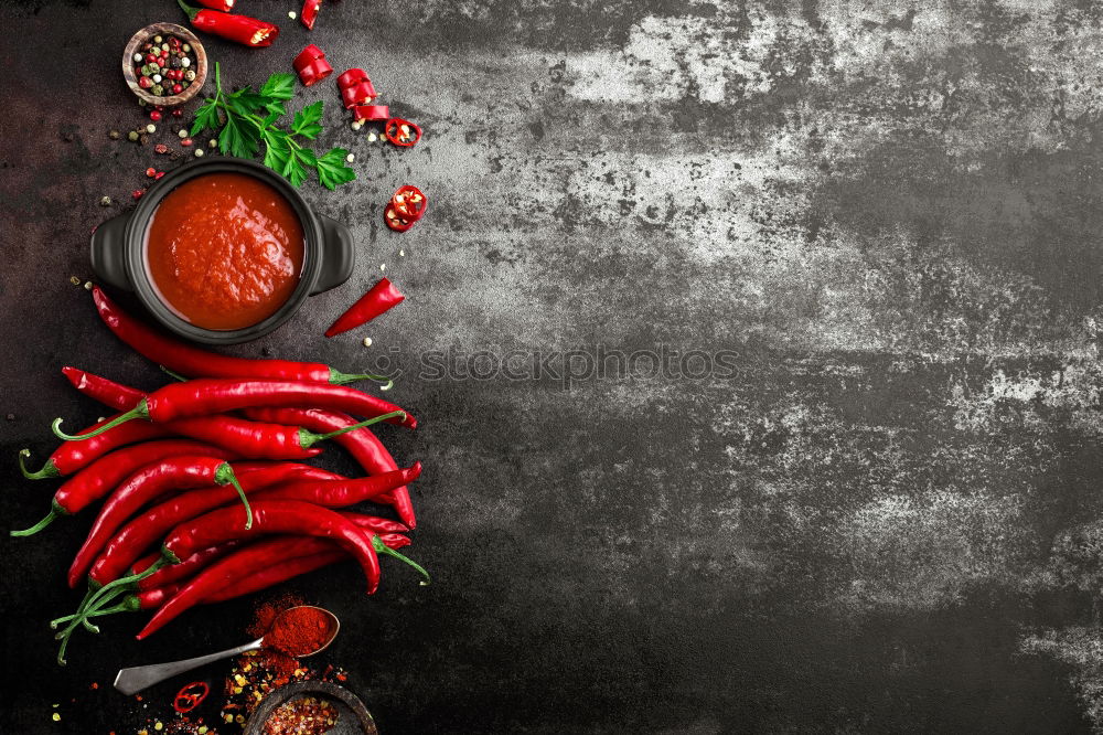 Similar – Image, Stock Photo Top view of spaghetti with tomatoes