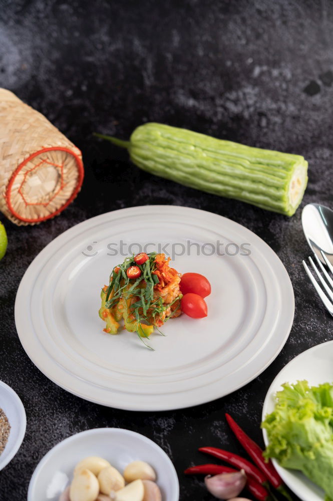 Similar – Geometric bowl of Asian Noodle Soup with chopsticks