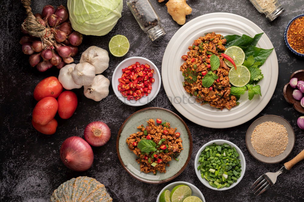 Similar – Image, Stock Photo Fresh ingredients for tomato soup