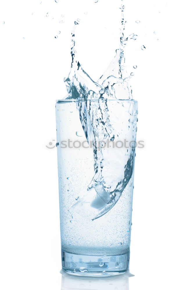 Similar – Minimalist photo of glass of clean drinking water on blue background