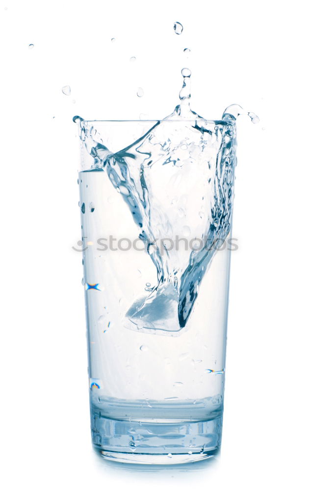 Similar – Minimalist photo of glass of clean drinking water on blue background