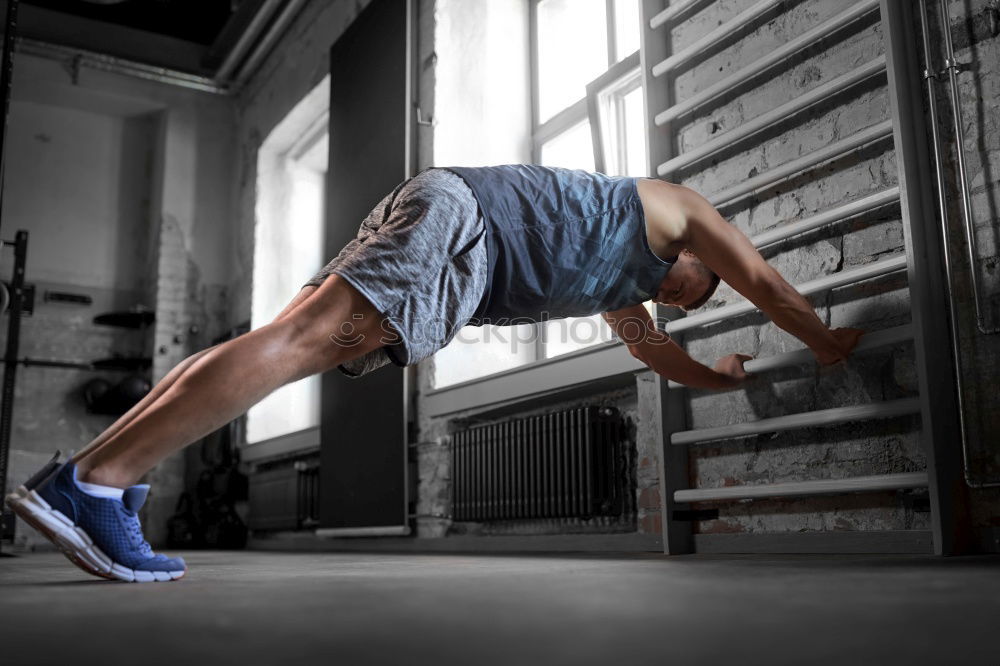 Image, Stock Photo People doing abs in a fitness class