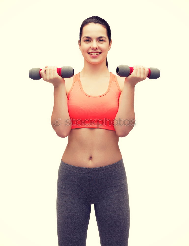 Similar – Young Woman working out outdoors and having fun