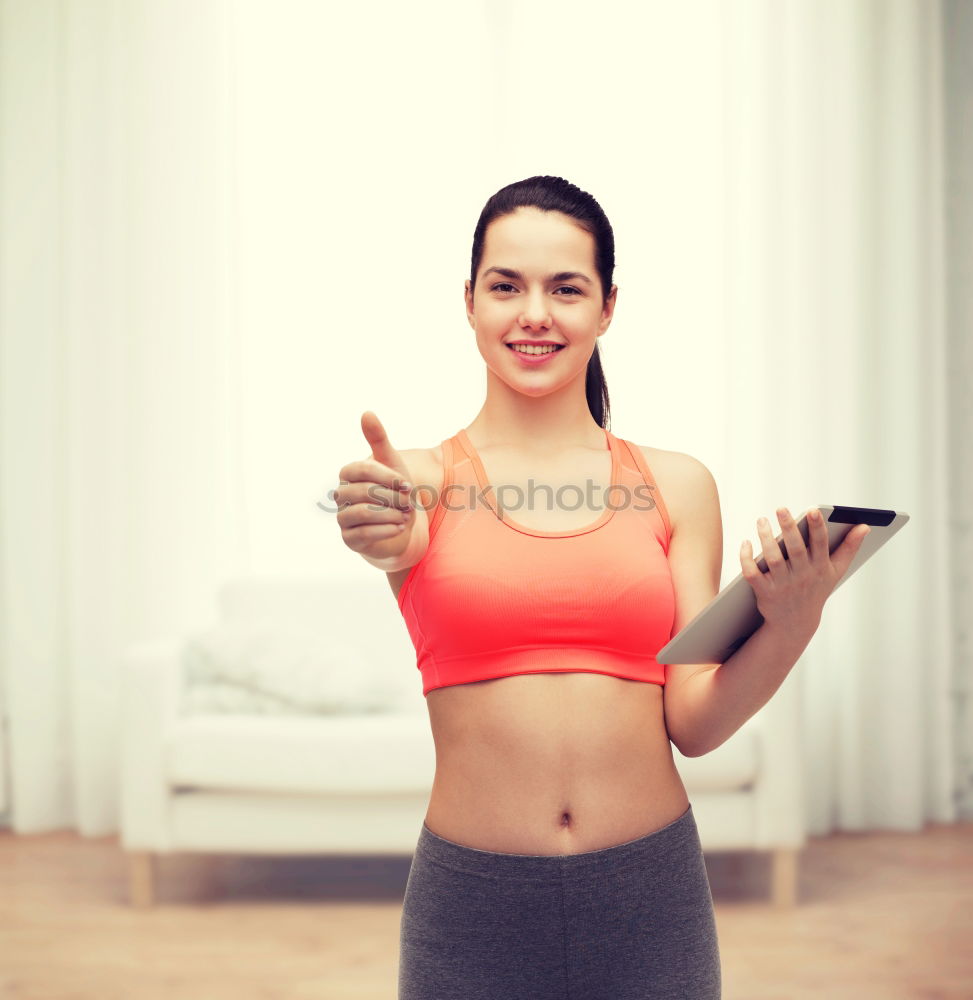 Similar – athletic woman eating an apple