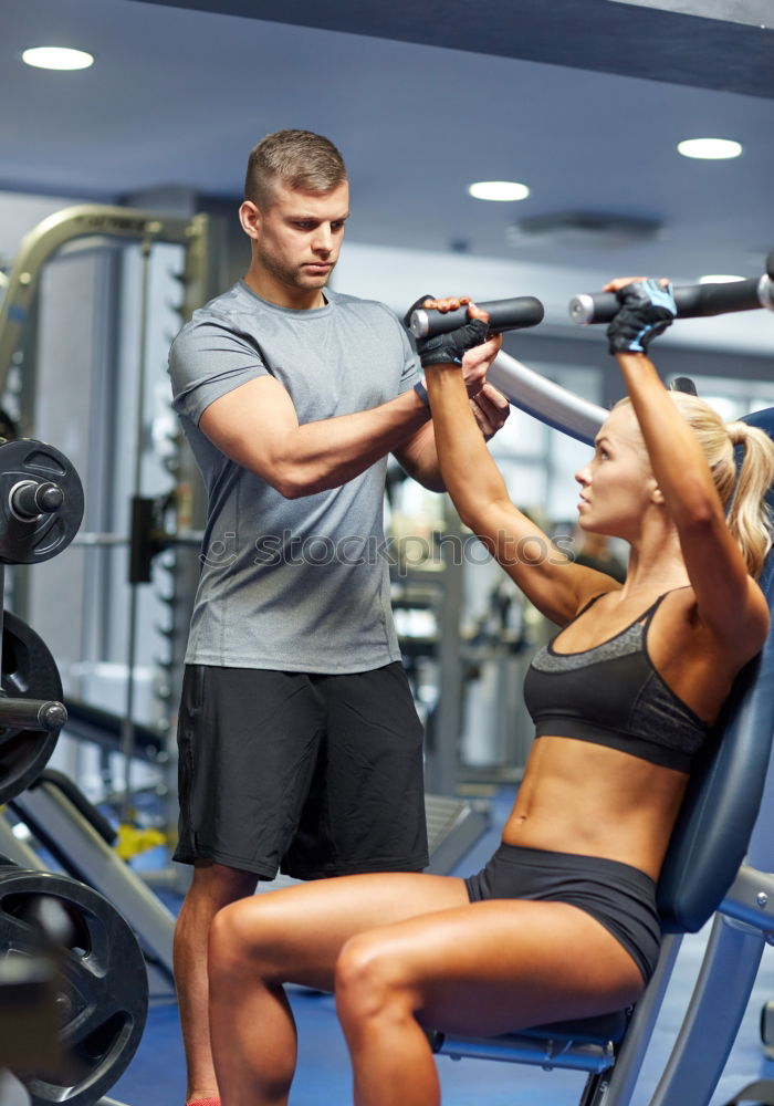 Similar – Image, Stock Photo Women talking with personal trainer after training day