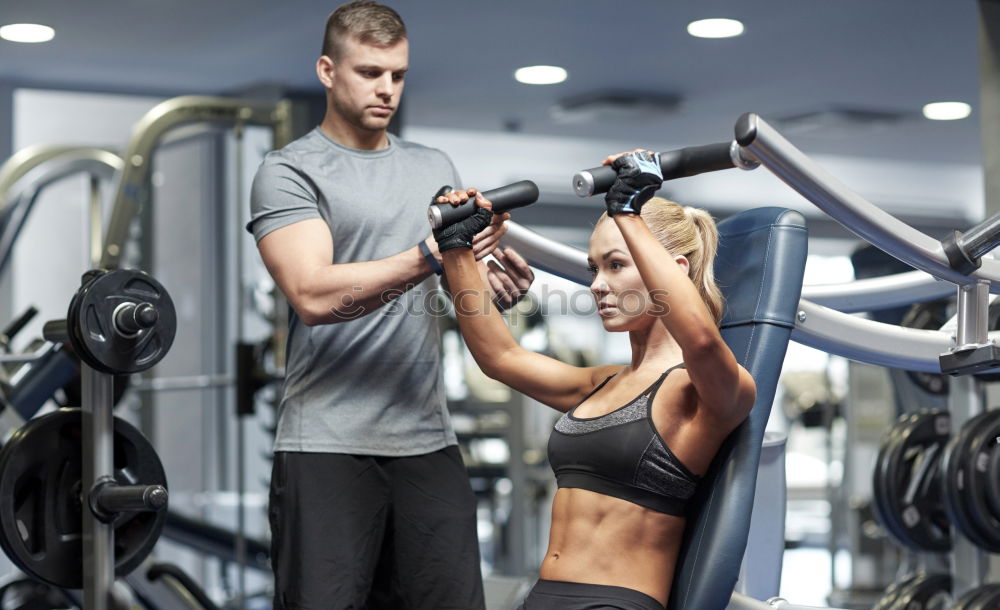 Similar – Image, Stock Photo Young man and woman workout with jumping rope