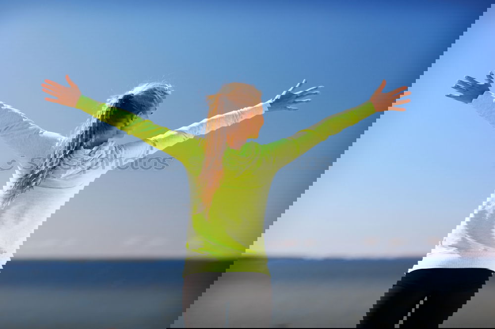 Similar – Image, Stock Photo Woman with sports clothes running by the sea shore