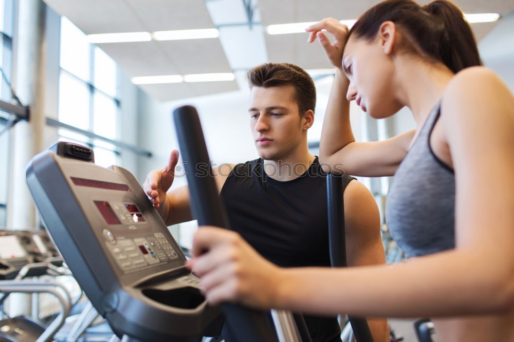 Similar – Image, Stock Photo Women talking with personal trainer after training day