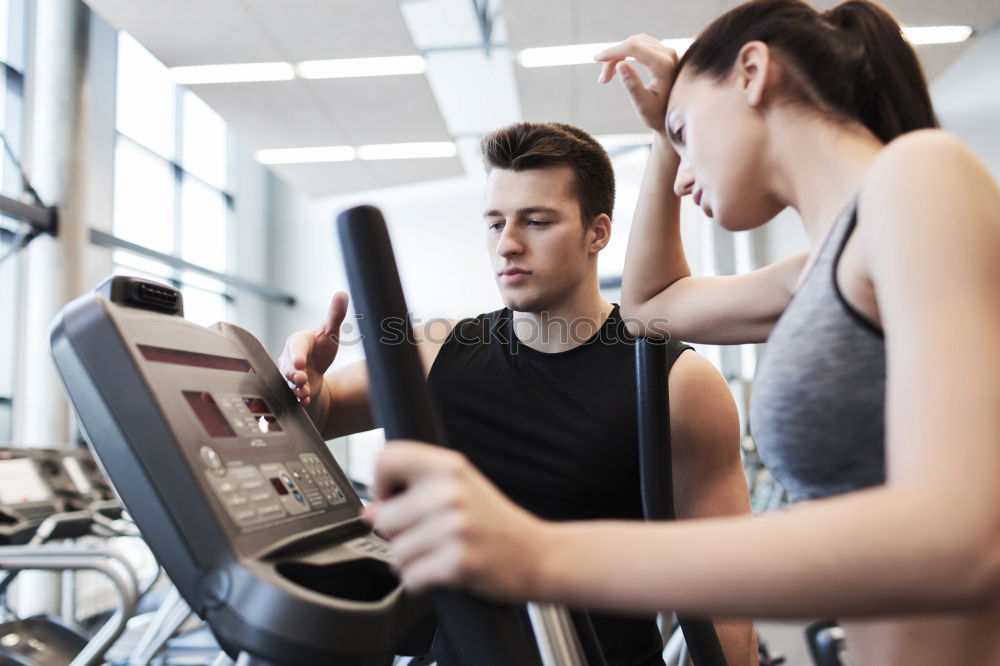 Similar – Image, Stock Photo Women talking with personal trainer after training day