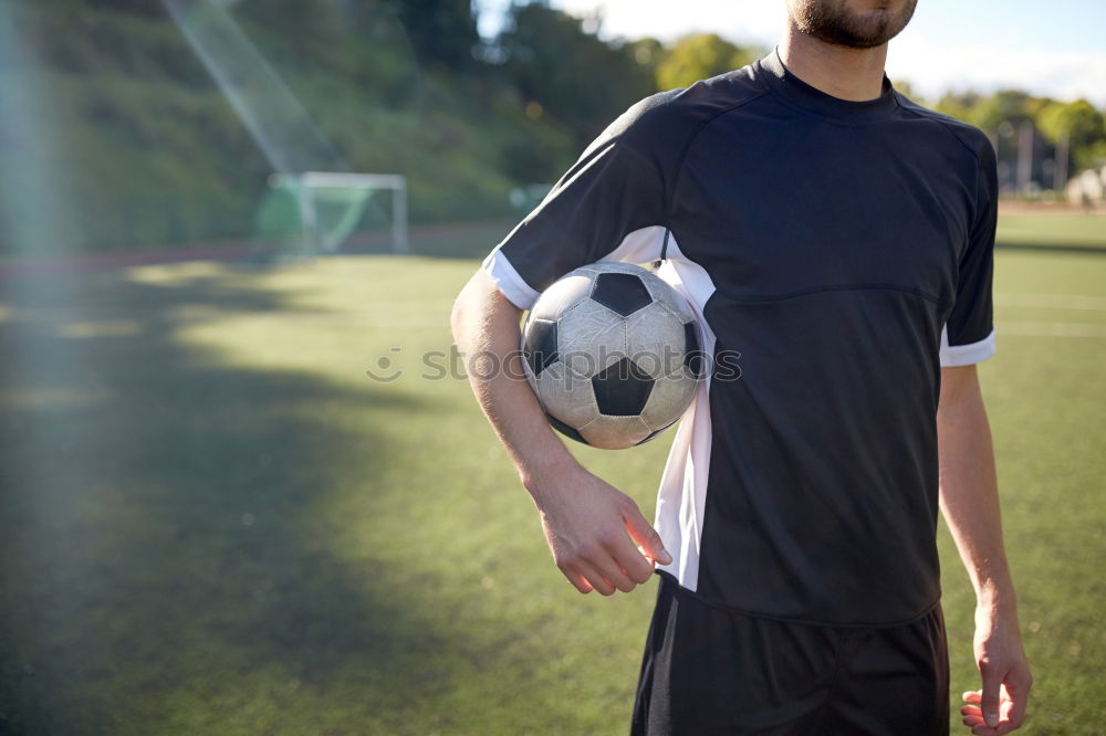 Similar – Disabled man athlete ready for training with leg prosthesis.