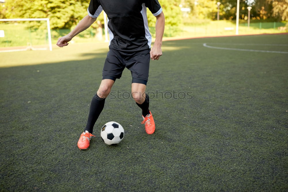 Similar – Disabled man athlete ready for training with leg prosthesis.