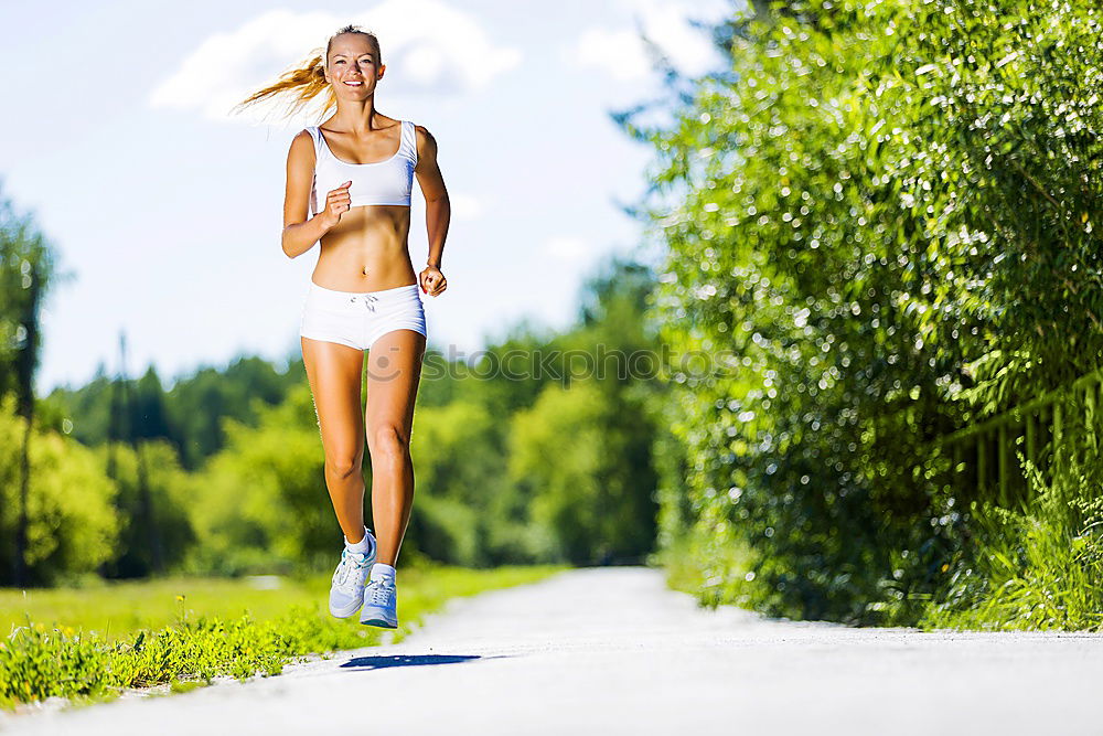 Similar – Image, Stock Photo athletic woman running outdoors