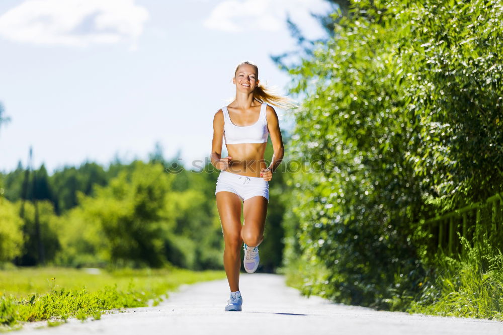 Similar – Image, Stock Photo athletic woman running outdoors