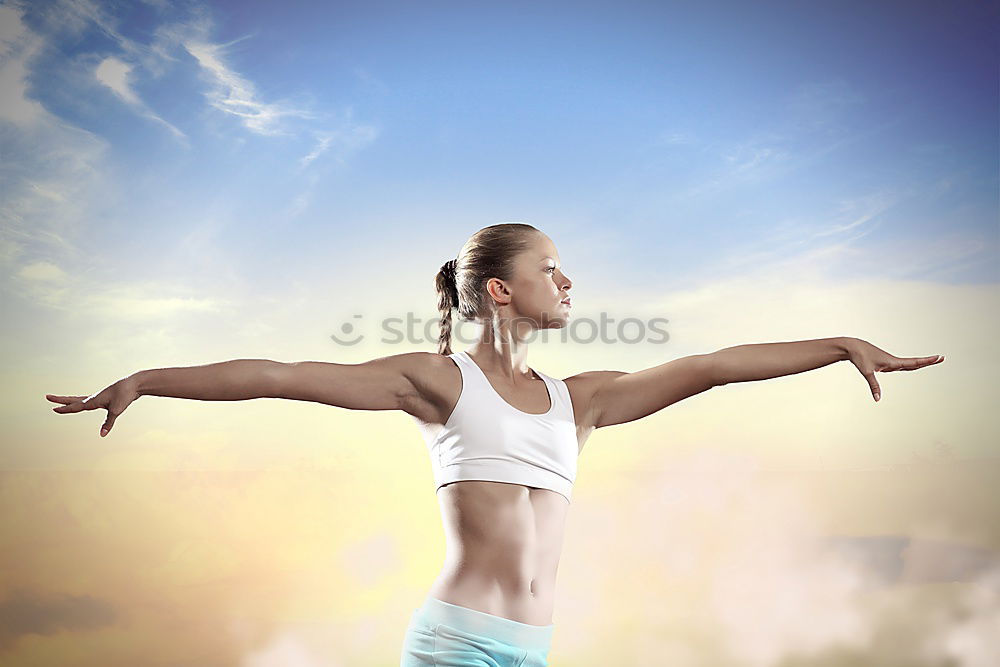 Similar – Image, Stock Photo female runner stretching
