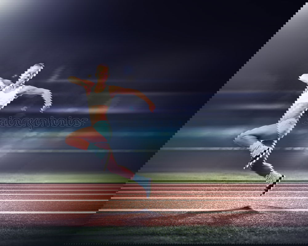 Similar – Image, Stock Photo Attractive woman Track Athlete Running On Track