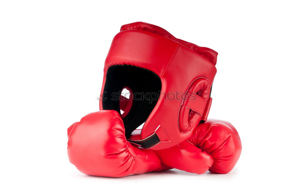 Similar – Image, Stock Photo red leather boxing gloves, a plastic water bottle