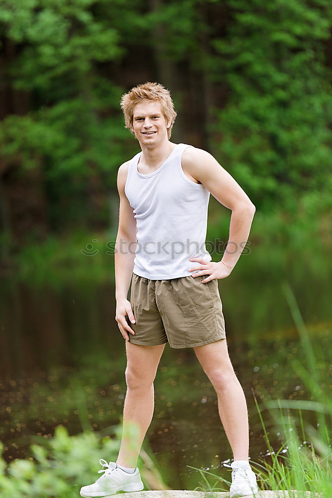 Similar – Image, Stock Photo Portrait of a hipster guy thinking in the forest