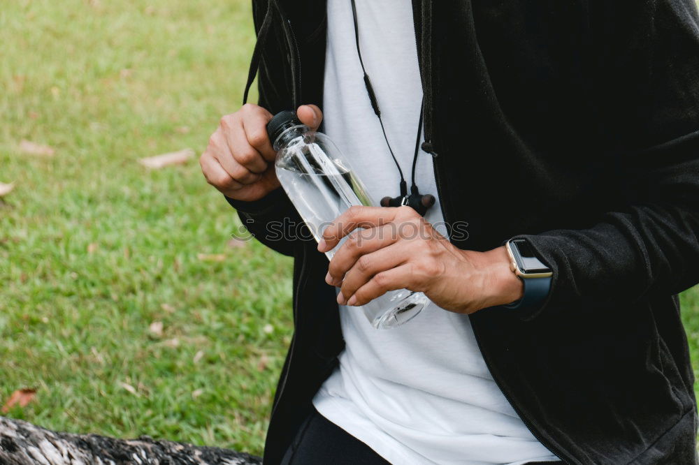 Similar – Image, Stock Photo Afro young man using mobile phone and fixed gear bicycle