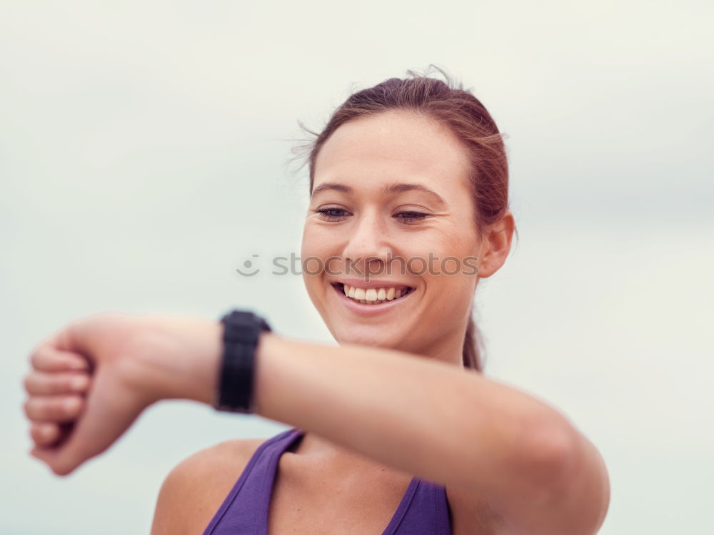 Similar – Image, Stock Photo feamle runner portrait