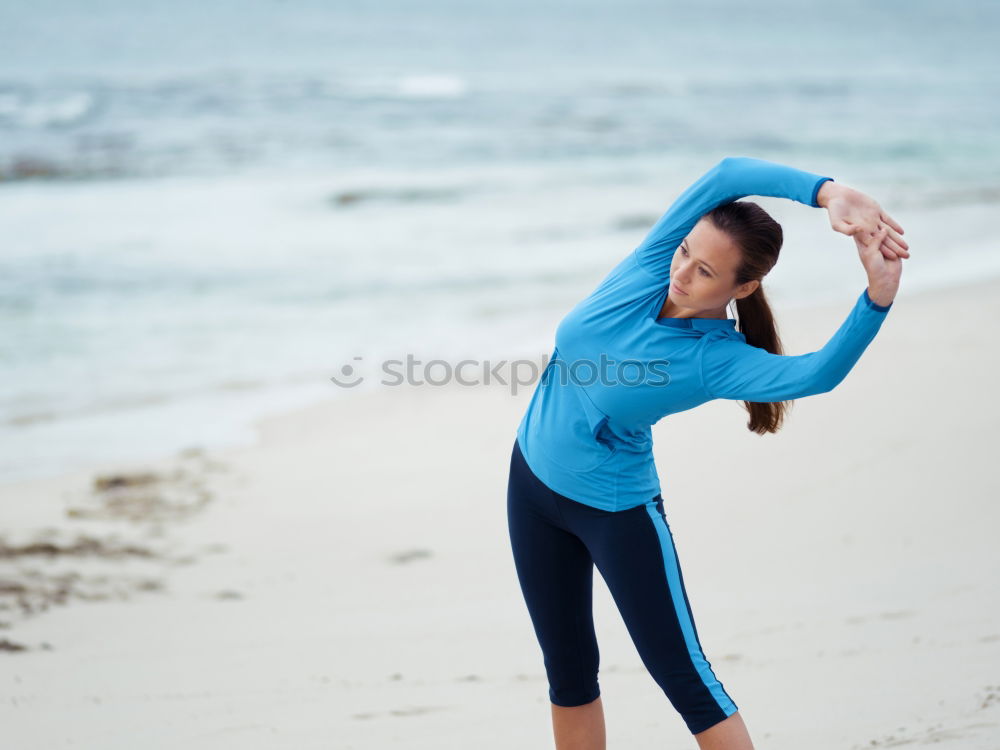 Similar – Black woman, afro hairstyle, doing yoga in the beach.