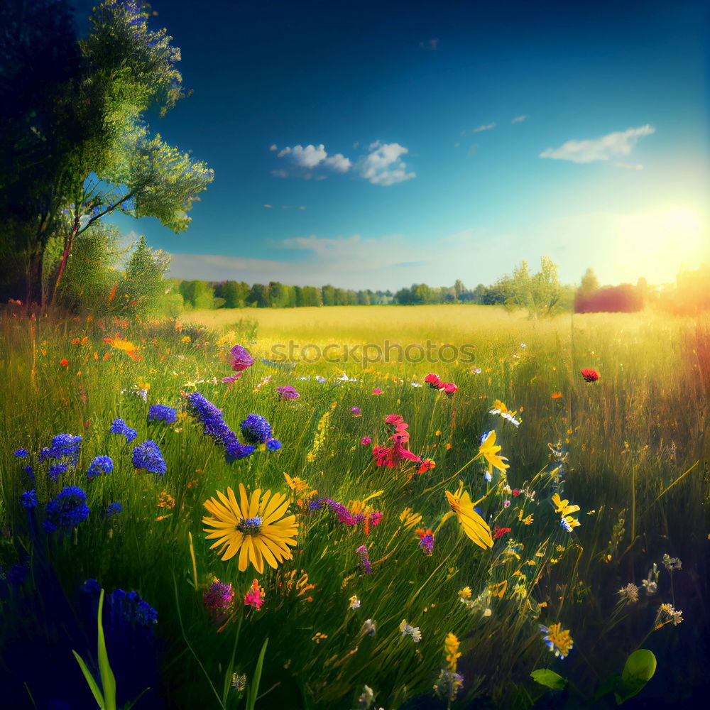 Similar – Image, Stock Photo Rain with sunlight in the summer garden