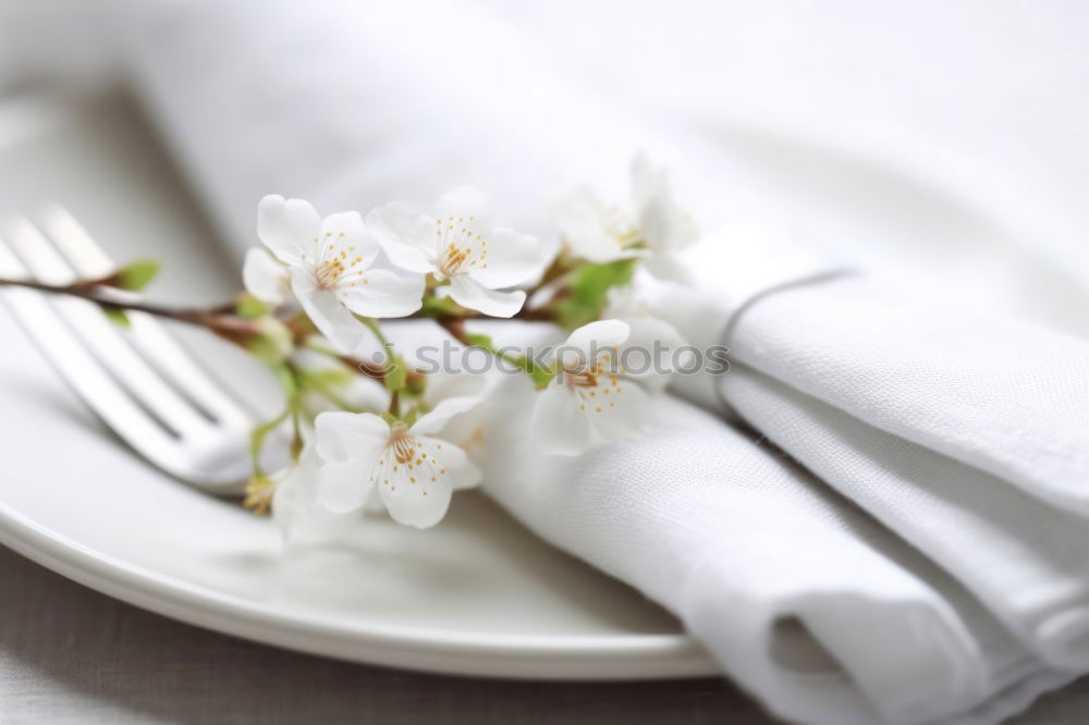 Similar – white ceramic plate with iron vintage cutlery