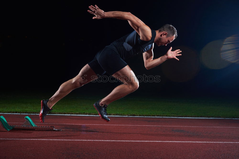 Similar – Image, Stock Photo Disabled man athlete training with leg prosthesis