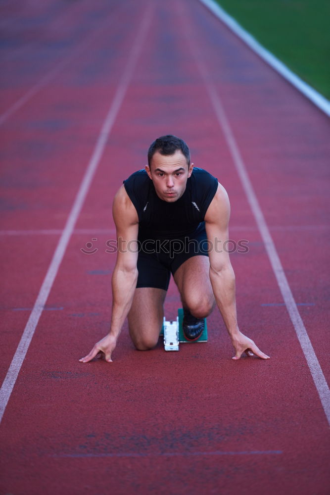 Similar – Image, Stock Photo Man is doing stretching and warm up for intense sports workout