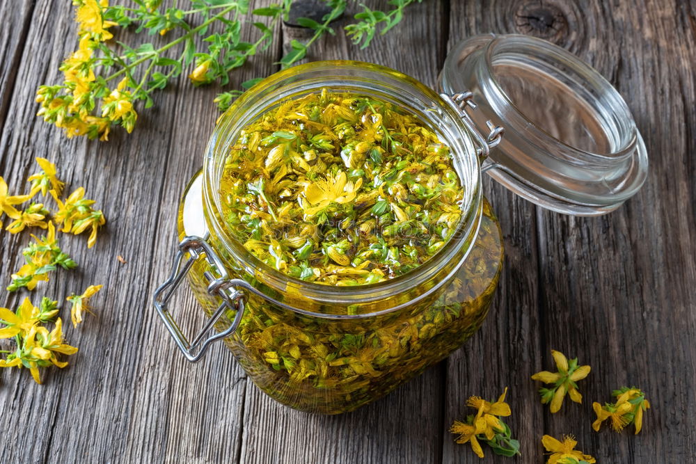 Similar – Image, Stock Photo Jar with Linden blossom on wooden table