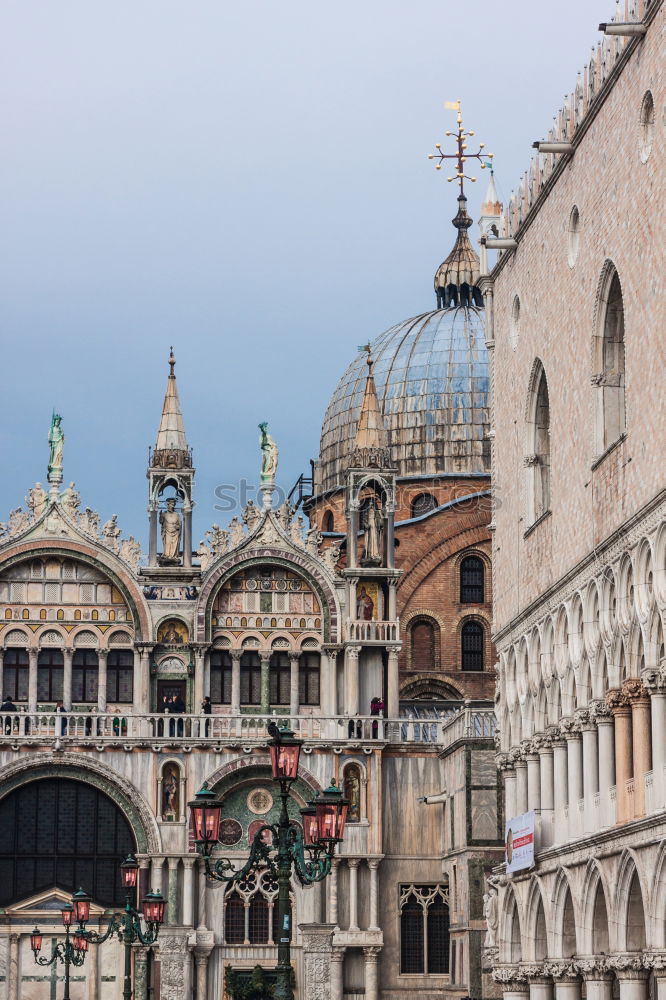 Similar – Image, Stock Photo Panoramic aerial view of Venice with St. Mark’s cathedral domes