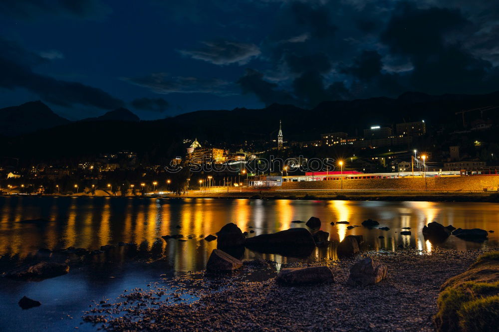 Similar – Image, Stock Photo Manarola by night Village