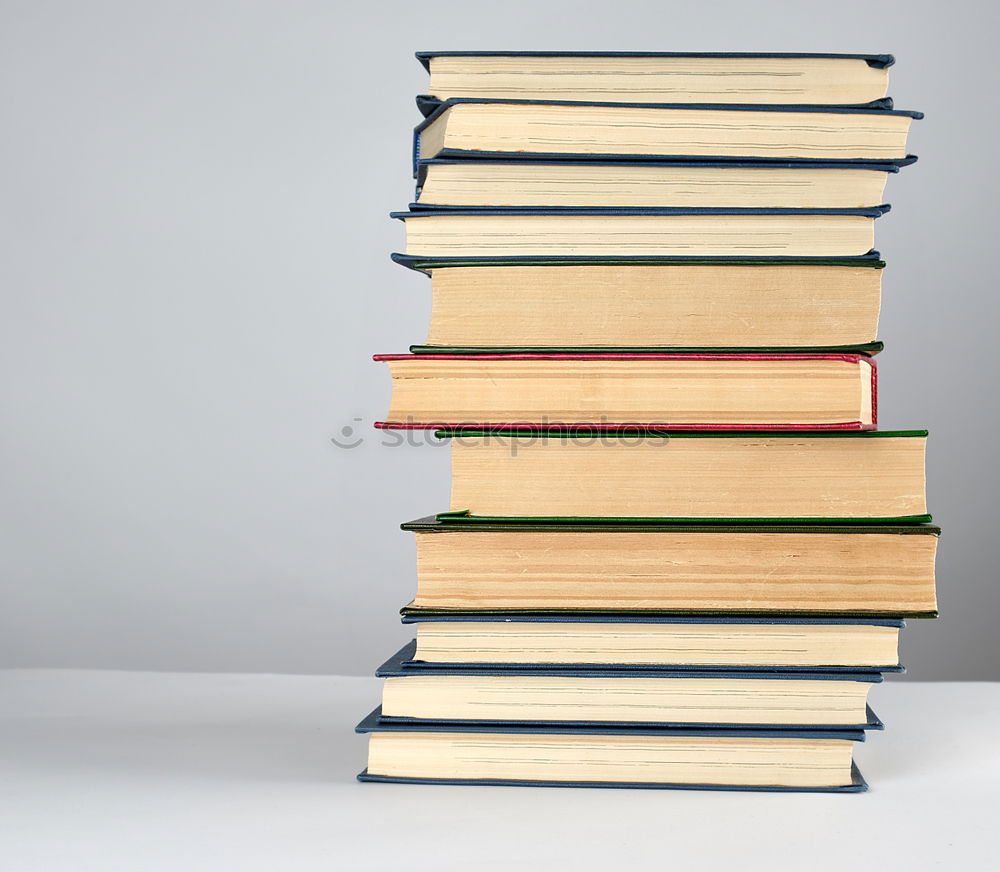 Image, Stock Photo stack of books in a blue cover