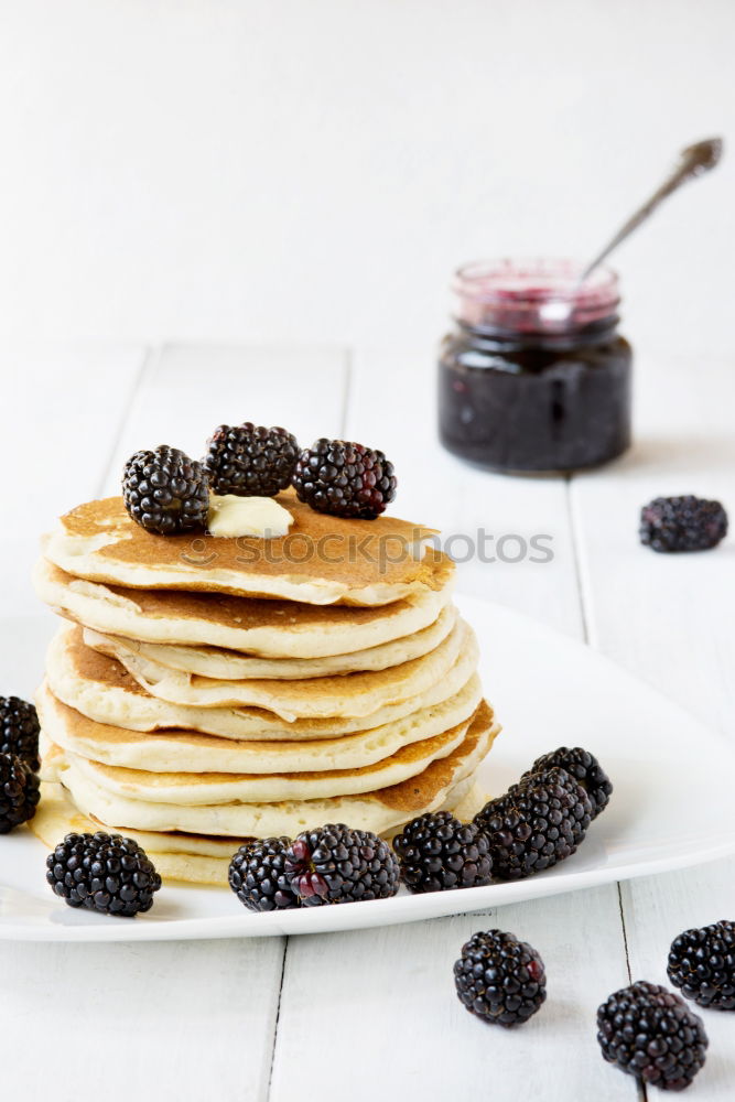 Similar – Image, Stock Photo Pancakes with raspberries and blueberries