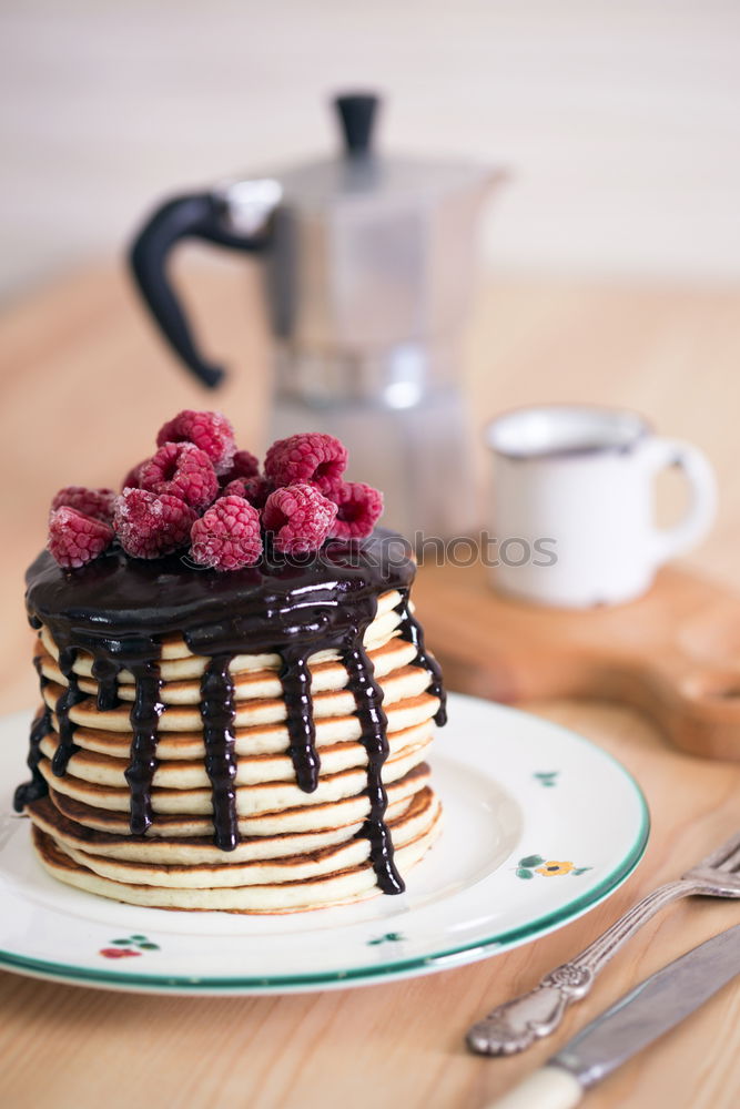 Similar – Image, Stock Photo Pancakes with raspberries and blueberries