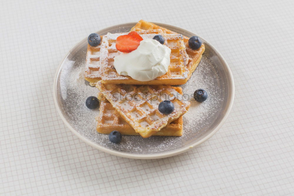 Similar – Image, Stock Photo Breakfast belgian with waffles with ice