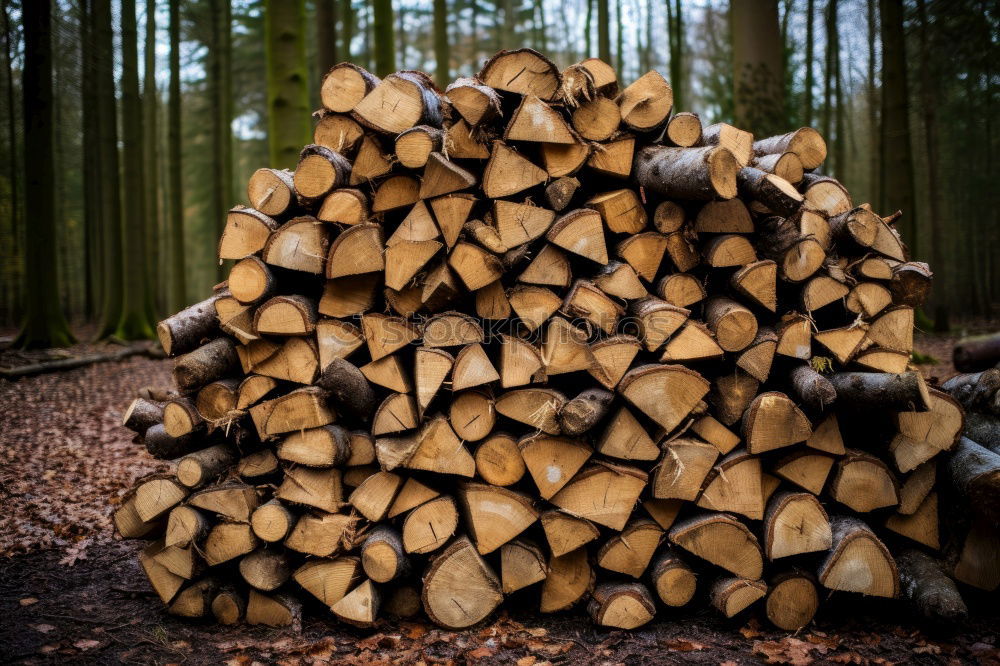 Wood in front of the hut