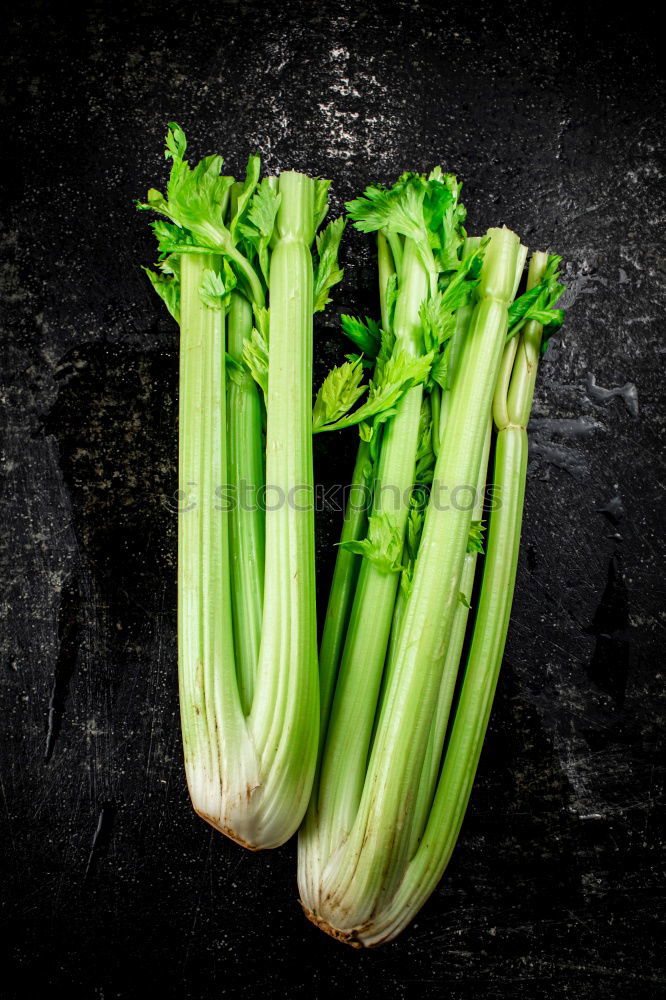 Image, Stock Photo Fresh leek on an old wooden table