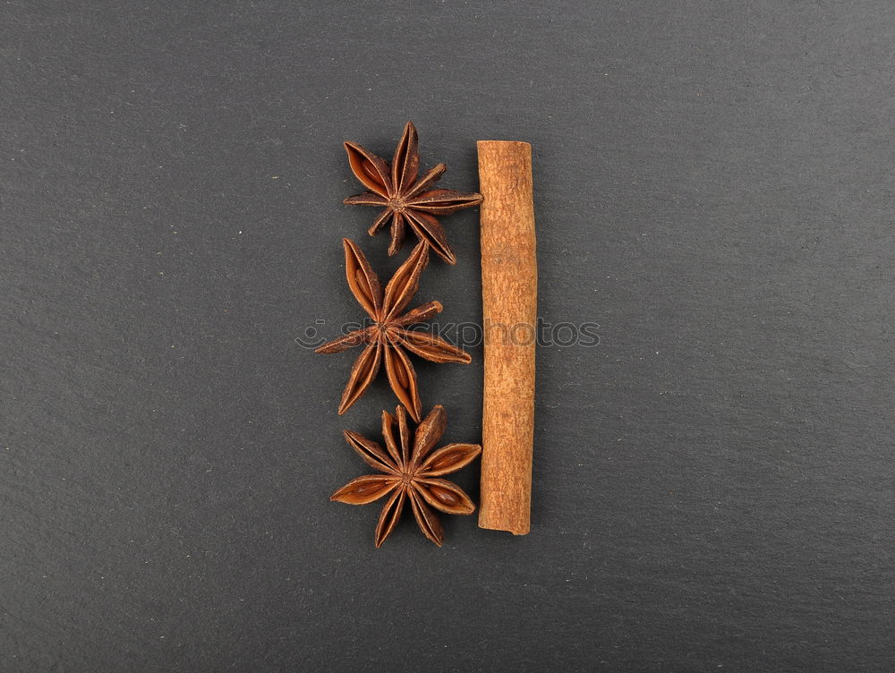 Star anise on brown background