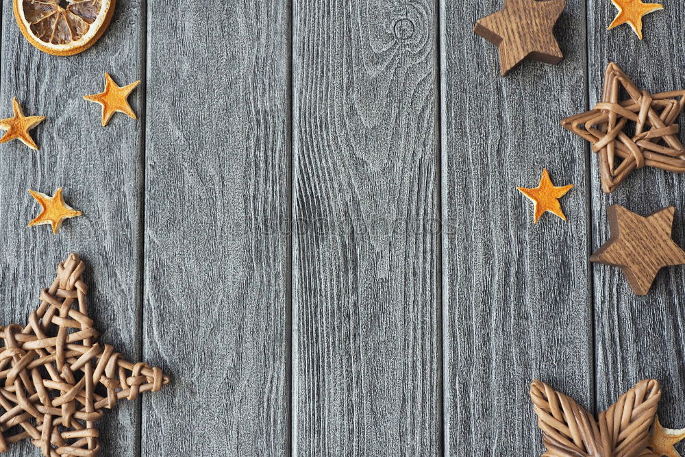 Similar – Image, Stock Photo Christmas or New Year background with copy space. Christmas decorations on dark background, top view